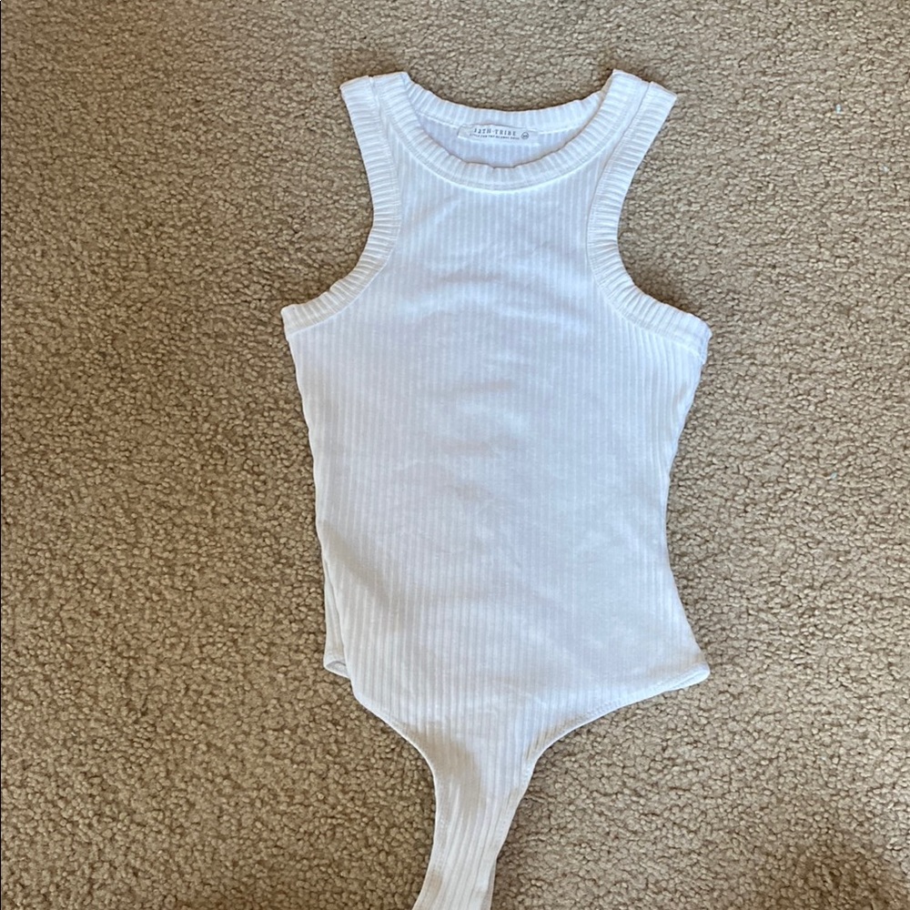 12th tribe ribbed white bodysuit